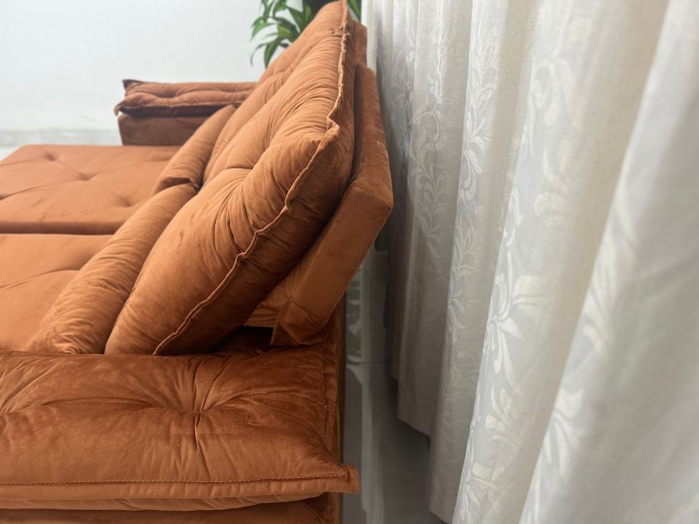 Sofá Retrátil Reclinável Brasão 2.00m- Terracota Veludo - Imagem 8