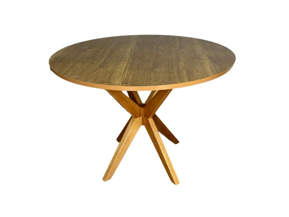 Mesa de Jantar Simpatia 1.08x1.08 Circular Com 4 cadeiras Jasmim - Cinamomo/Bege - Imagem 8