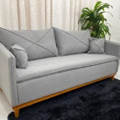 Sofá 2 lugares Lisboa Living 1.80m - Cinza Linho