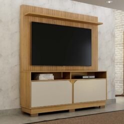 Home Berlim Larg. 1.35m Cinamomo/Off Painel Fresado Para TV até 55" - Valdemoveis