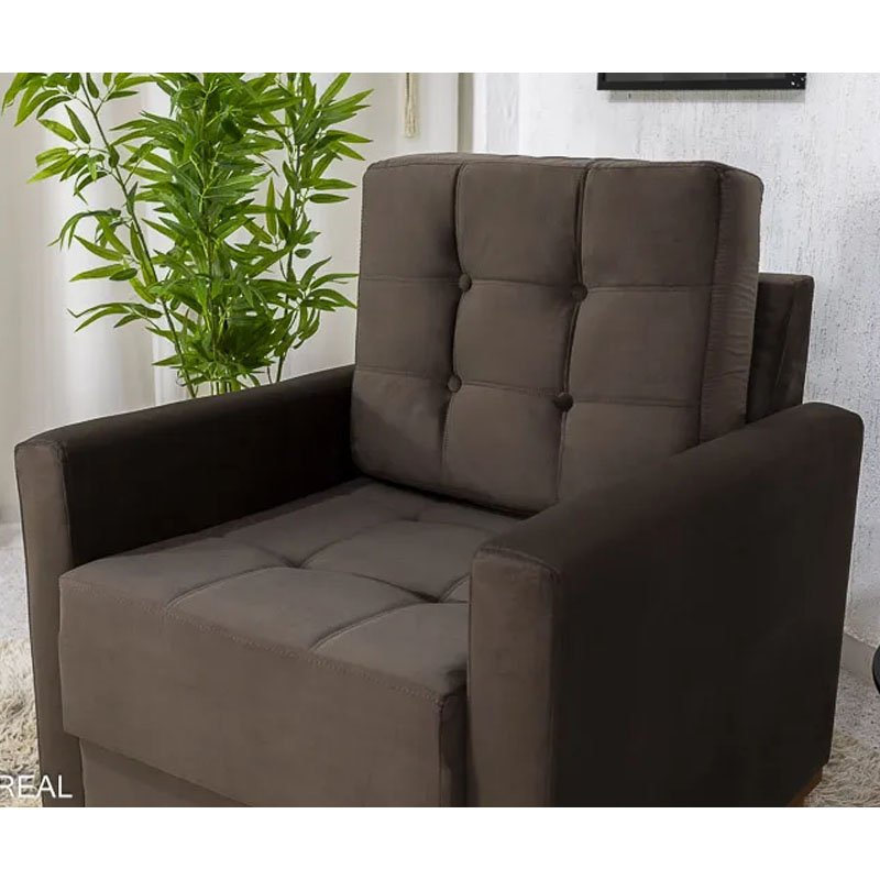 Poltrona Áustria Veludo Marrom A17 - Imagem 3