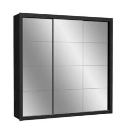 Guarda-Roupa Veneza Gold c/ espelho 3 portas e 4 gavetas - Preto