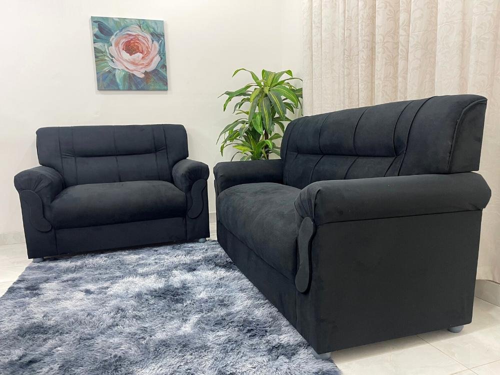 Conjunto de sofá 2 x 3 lugares REF 5014 - Preto - Imagem 2