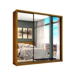 Guarda-Roupa Veneza Gold c/ espelho 3 portas e 4 gavetas - Cinamomo