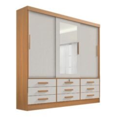 Guarda-Roupa Meridian 3 portas e 9 gavetas - Cinamomo/Off white