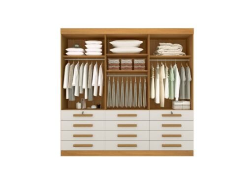 Guarda-Roupa Mônaco 6 portas e 12 gavetas - Cinamomo/Off White - Imagem 3