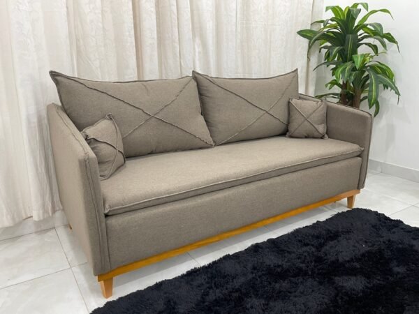 Sofá 2 lugares Lisboa Living 1.80m - Marrom Linho