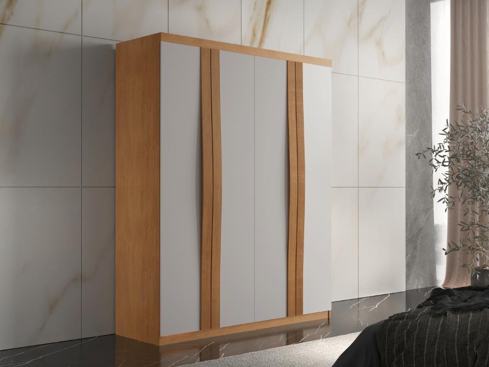 Guarda Roupa Grécia 4 Portas - Naturale/Off White