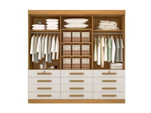 Guarda-Roupa Mônaco 6 portas e 12 gavetas - Cinamomo/Off White - Imagem 4