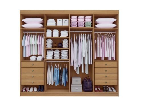 Guarda-Roupa Daymond 8 Portas e 8 Gavetas - Cinamomo Ripado/Off White - Imagem 3