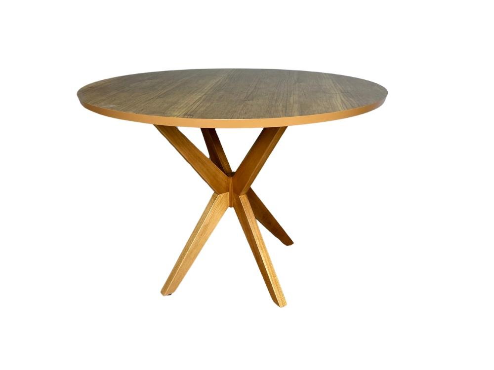 Mesa de Jantar Simpatia 1.08x1.08 Circular Com 4 cadeiras Jasmim - Cinamomo/Bege - Imagem 9