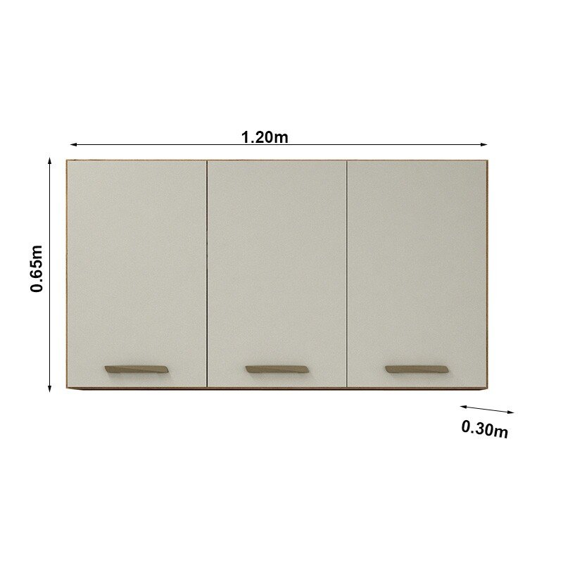 Aéreo Cozinha São Luiz Cinamomo/Off Portas Larg. 1.20m - Valdemoveis - Imagem 3