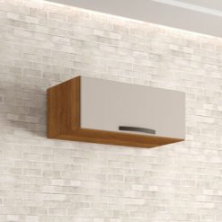 Armário de Cozinha Aéreo Geladeira Valência - Carvalho/Off White