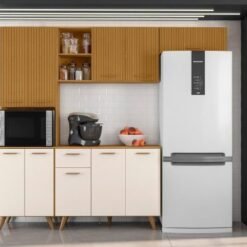 Cozinha Completa Olinda 4 peças - Freijó Ripado/Off White
