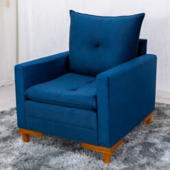 Poltrona Paris Veludo Azul