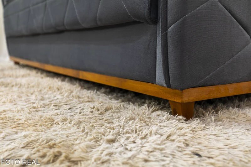 Sofá 3 lugares Vican Veludo Cinza 5001 Larg. 2.00m - Molas Bonnel - Imagem 6