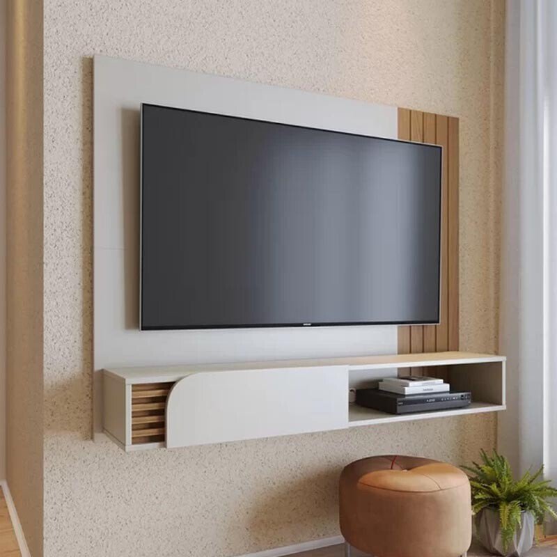 Home Suspenso Jurerê Larg. 1.36m Off/Freijó para TV até 60" - Colibri