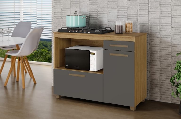 Balcão Cronus Cooktop 4 Bocas - Cinamomo/Grafite