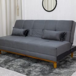 Sofá Cama Madrid Veludo Cinza 2303 Larg. 1.80m - Molas Bonnel
