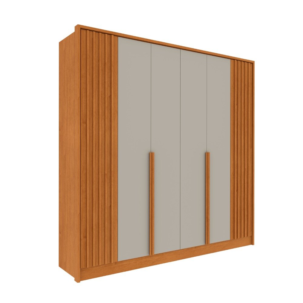 Guarda-Roupa Guarani 6 Portas Tcil - Ripado Cinamomo/Off White - Imagem 2