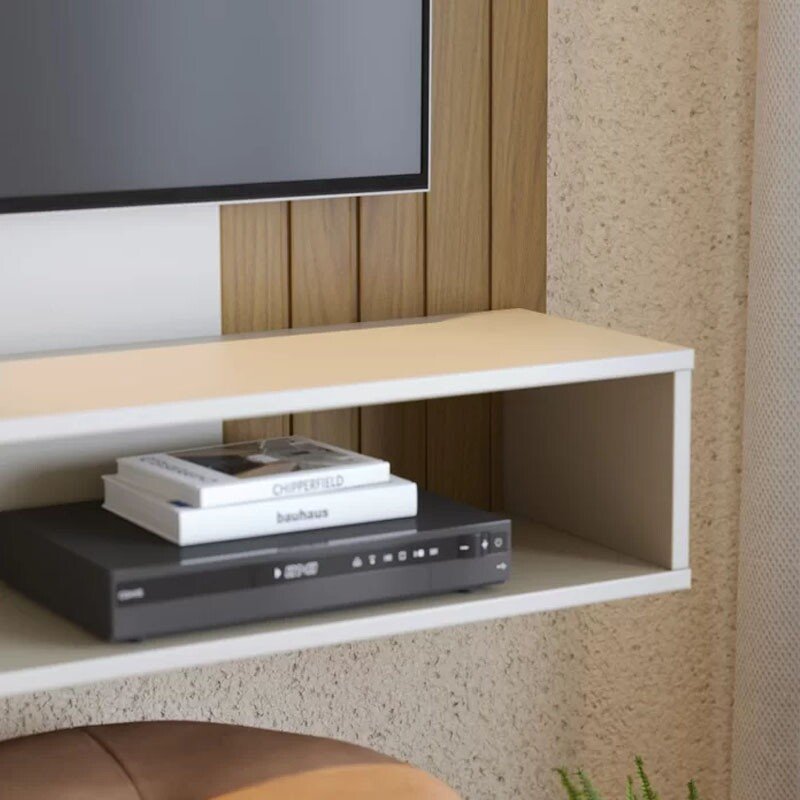 Home Suspenso Jurerê Larg. 1.36m Off/Freijó para TV até 60" - Colibri - Imagem 4