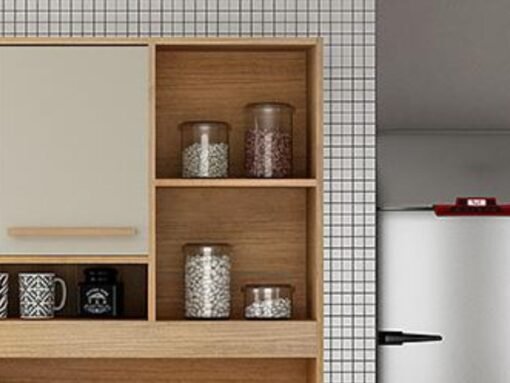 Armário Kit de Cozinha Ametista 5 portas - Cinamomo/Off White - Imagem 4