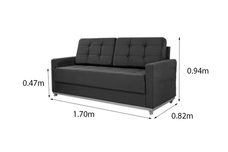 Sofá 3 lugares Living Áustria Veludo Grafite A15 Larg. 1.70m - Imagem 7