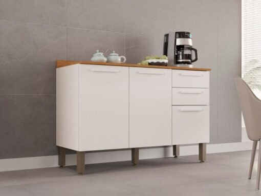 Balcão de Cozinha New Valência 1,20m - Branco - Imagem 2