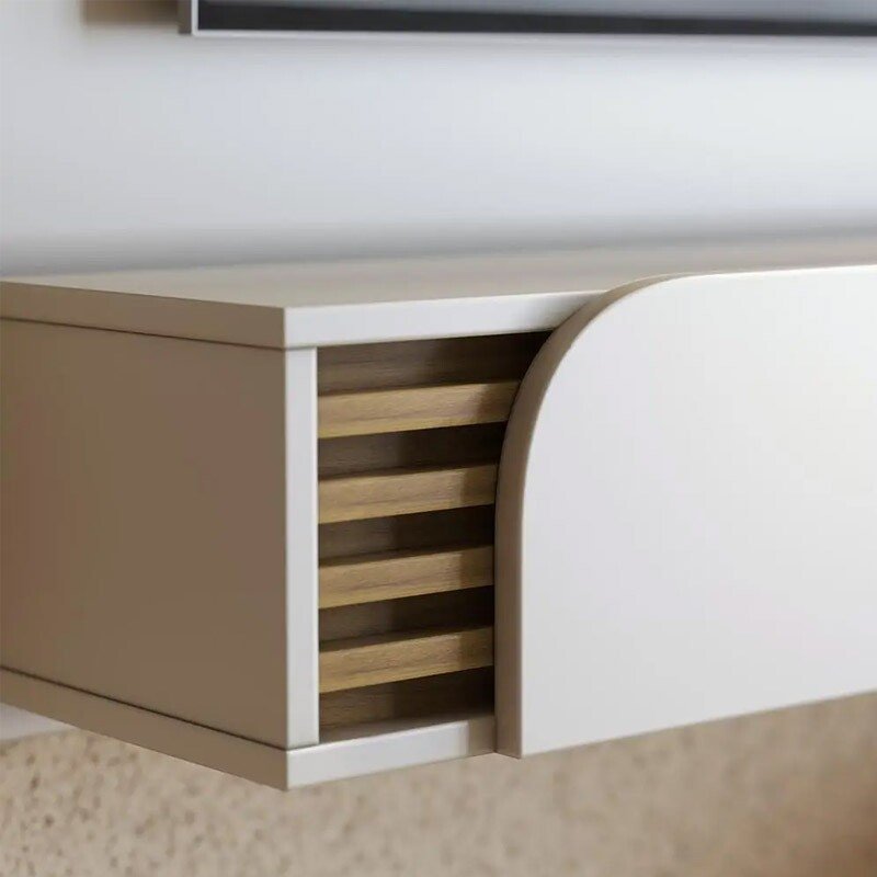 Home Suspenso Jurerê Larg. 1.60m Off/Freijó Para TV até 60" - Colibri - Imagem 2