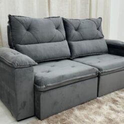 Sofá Retrátil e Reclinável REF 2030 2.00m - Cinza Veludão