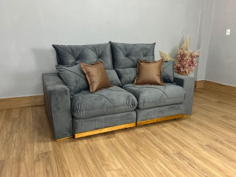 Sofá Retrátil e Reclinável Gran Bello 2.50m - Cinza Veludo - Imagem 4