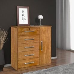 Cômoda 5 gavetas 1 porta Ref.: 012 - Cinamomo