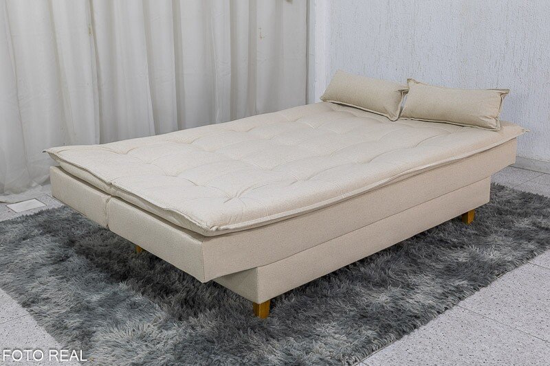 Sofá Cama Premium Linho Bege 2305 Larg. 1.80m - Imagem 5