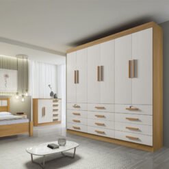 Roupeiro Casal Mônaco Cinamomo/Off 6 Portas 12 Gavetas Larg. 2.40m - D Doro