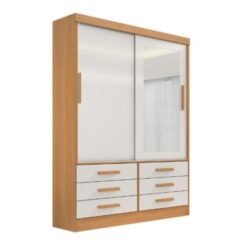 Guarda-Roupa Meridian 2 portas e 6 gavetas - Cinamomo/Off White