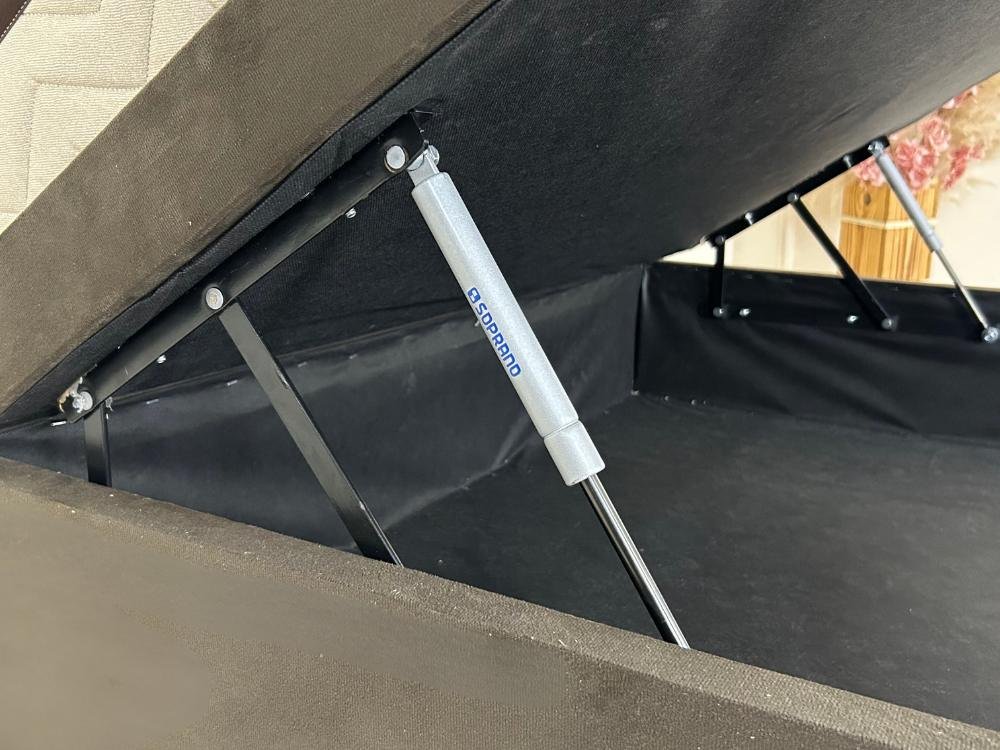 Combo Base Baú Rio Casal Marrom + Colchão Basic Molas Ensacadas Casal - Imagem 4