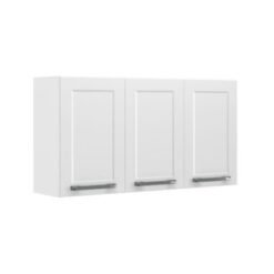 Armário de Cozinha Aéreo Triplo Florença Aço 1,05 - Branco