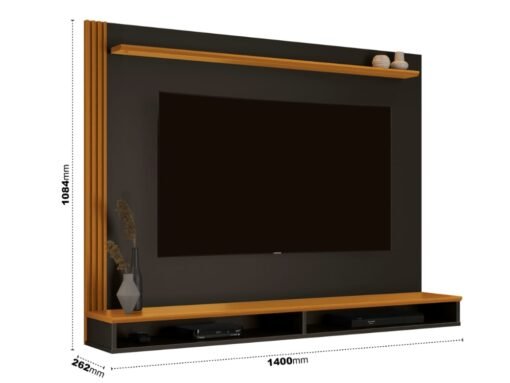 Painel Davos 55" - Preto/Cedro - Imagem 2