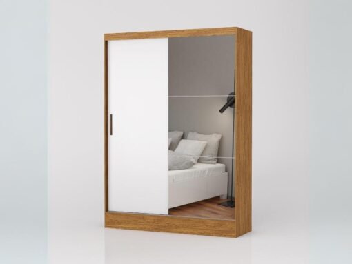 Guarda-Roupa Santiago c/ espelho 2 Portas e 2 Gavetas - Cinamomo/Off White - Imagem 3