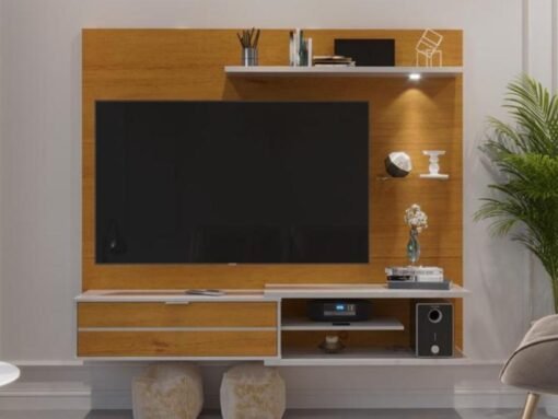 Home Suspenso Amazon com LED 60” - Cedro/Off white