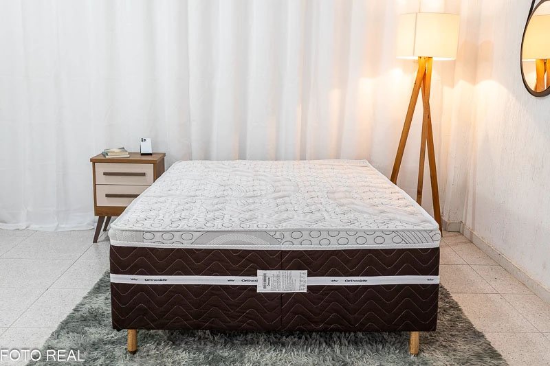 Roupeiro Dubai C/Espelho 3 Pts. 3 Gav. Branco Larg. 1.79m Carioca + Cama Box Casal Livina Molas Ensacadas 138x188x58 Orthoside - Imagem 7