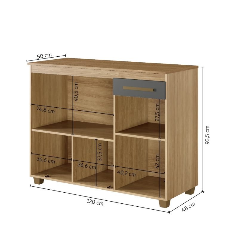 Balcão Cronus Cooktop 4 Bocas - Cinamomo/Grafite - Imagem 2