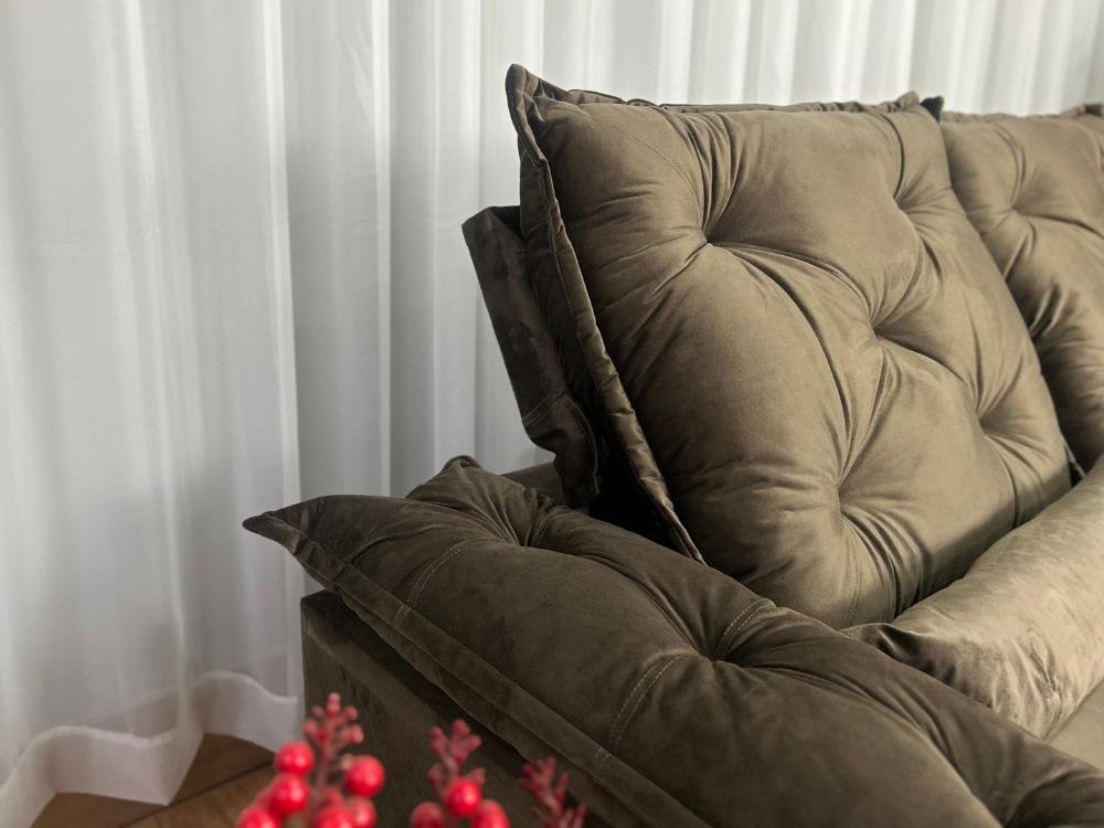 Sofá Retrátil Reclinável Porto Madeiro 2.00m- Marrom Veludo - Imagem 5