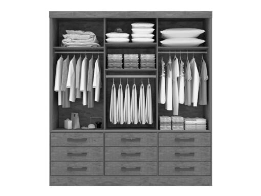 Guarda-Roupa Meridian 3 portas e 9 gavetas - Branco - Imagem 3