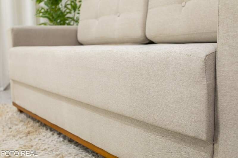 Sofá 3 lugares Living Áustria Linho Bege A57 Larg. 1.70m - Imagem 4