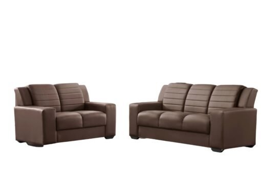 Sofá 2x3 Lugares Ref.270 - Marrom Courino - Imagem 2
