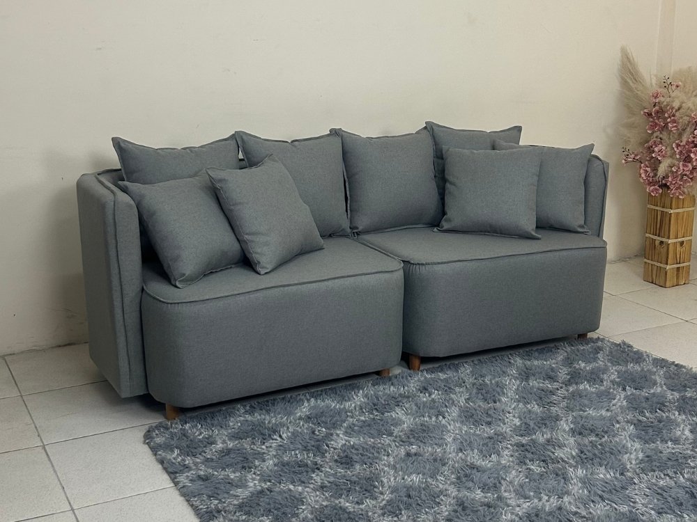 Sofá Orgânico Opel 2.00m - Linho Cinza - Imagem 6