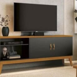 Rack Star 60" - Preto/Cedro