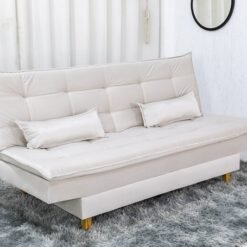 Sofá Cama Premium Veludo Bege 2269 Larg. 1.80m
