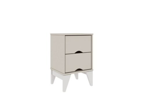Mesa de Cabeceira Twister 2 Gavetas Tcil - Off White - Imagem 3